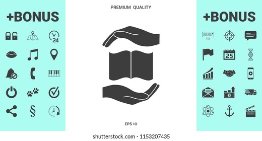 Hands holding book- protection symbol