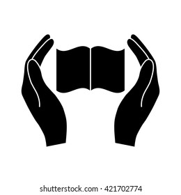 Hands holding book- protection symbol.