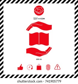 Hands holding book- protection symbol