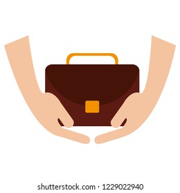 Hands holding briefcase