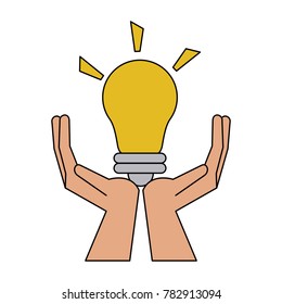 Hands holding bulb