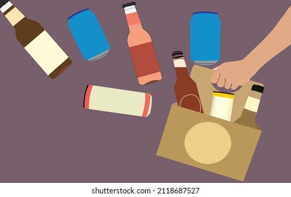 hands holding a bundle of wine with wine bottles flying