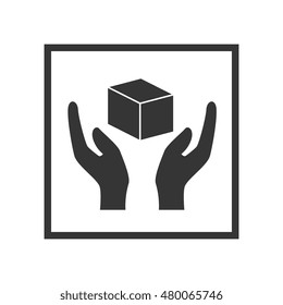 hands holding carton box