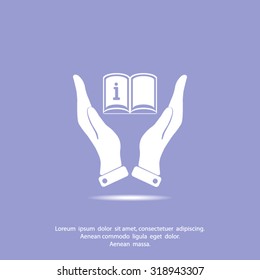 Hands holding catalog vector icon