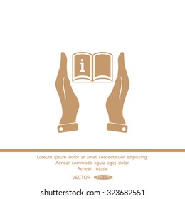 Hands holding catalog vector icon