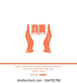 Hands holding catalog vector icon