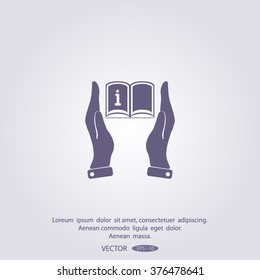 Hands holding catalog vector icon