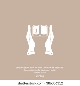 Hands holding catalog vector icon