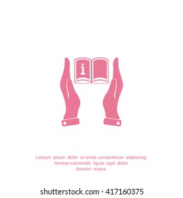 Hands holding catalog vector icon