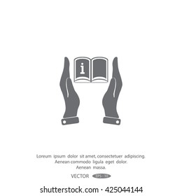 Hands holding catalog vector icon