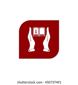 Hands holding catalog vector icon