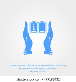 Hands holding catalog vector icon