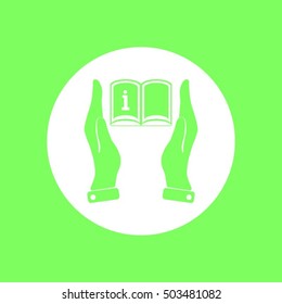 Hands holding catalog vector icon
