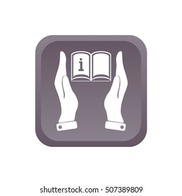 Hands holding catalog vector icon