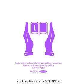 Hands holding catalog vector icon