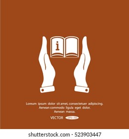 Hands holding catalog vector icon