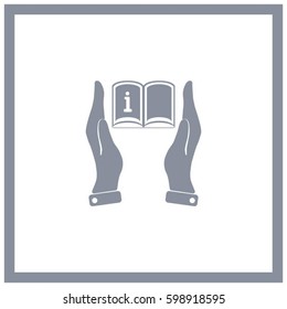 Hands holding catalog vector icon