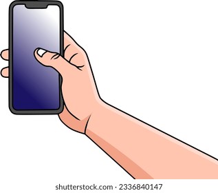 manos sosteniendo una imagen vectorial de teléfono celular