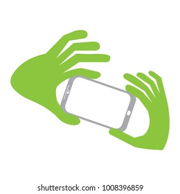 Hands holding a cellphone
