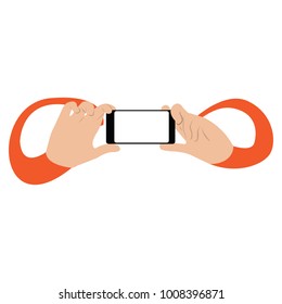 Hands holding a cellphone