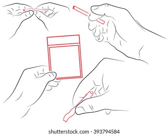 Hands holding a cigarette, shaking off the ashes from his cigarette, breaks habit