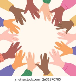 Hands holding hands with circle shape, Community and support or helping social concept.