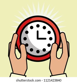 hands holding clock customer service