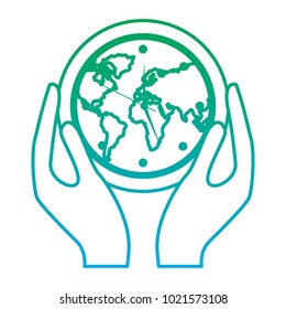 hands holding clock with earth map inside