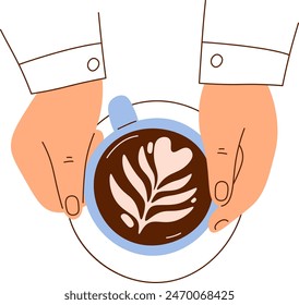 Hands Holding Coffee Cup Vector Illustration
