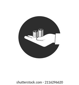 hands holding coins  vector illustration background concept design template web