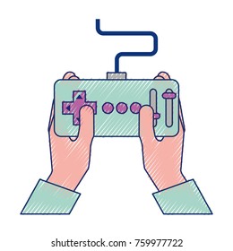 hands holding control remote advance for drones