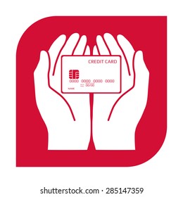 Hands holding credit card