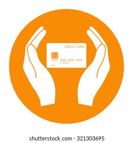 Hands holding credit card