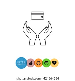 Hands holding credit card
