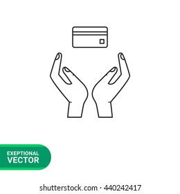 Hands holding credit card