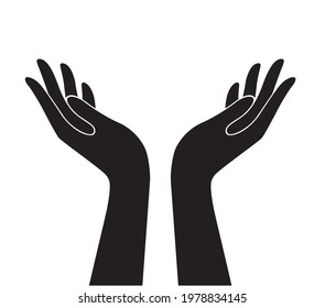 hands holding design vector, hands  logo vector