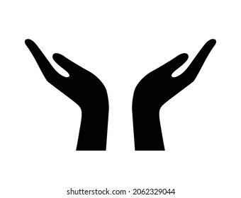 hands holding design vector, hands pray logo 