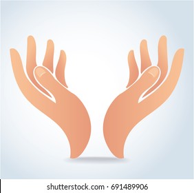 Hands Holding Design Vector, Hands Pray Logo 