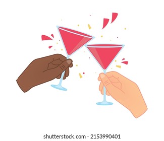 mano con bebidas, icono de ovación