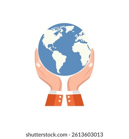 A Hands holding the earth