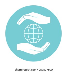 Hands holding Earth.