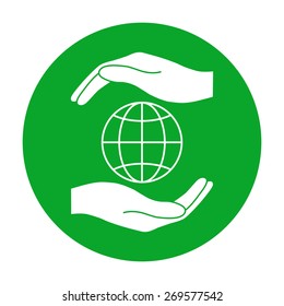 Hands holding Earth.
