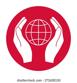 Hands holding Earth.