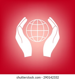 Hands holding Earth.