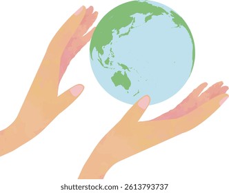 Hands Holding the Earth – Caring for Our Planet and Future