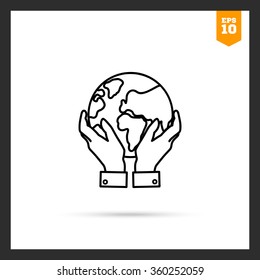 Hands holding Earth globe