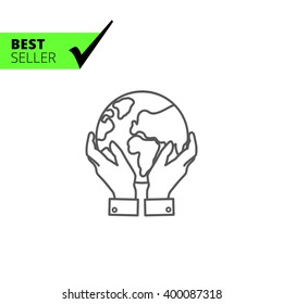 Hands holding Earth globe