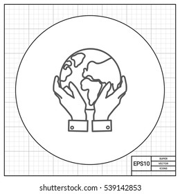Hands holding Earth globe