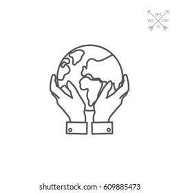 Hands holding Earth globe