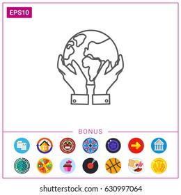 Hands holding Earth globe